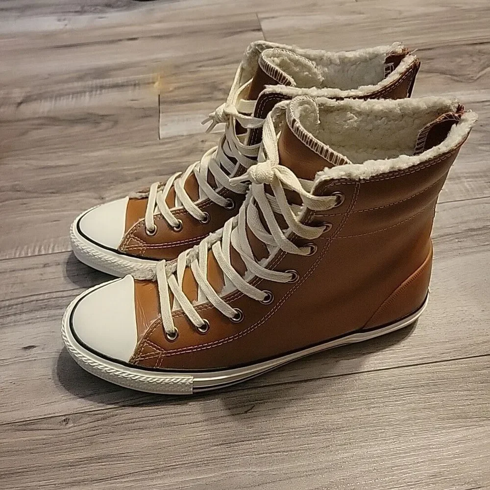 Converse All Star‎ Leather High Top Sneakers Junior Youth 5.5 Shoes 653390C